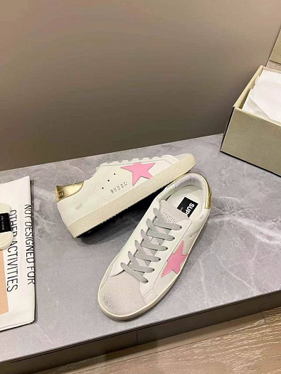 Женские кожаные кроссовки Golden Goose Super Star premium   