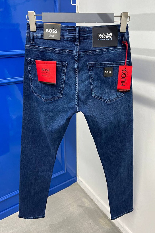 Мужские тёмно-синие джинсы Hugo Boss slim fit