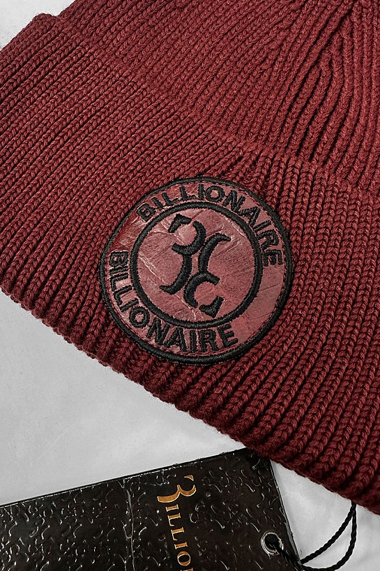 Бордовая шапка Billionaire logo-patch