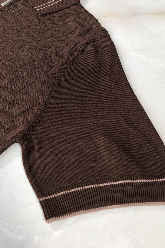 Мужское коричневое поло Stefano Ricci