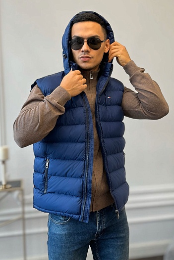 Синий жилет Tommy Hilfiger embroidered-logo   