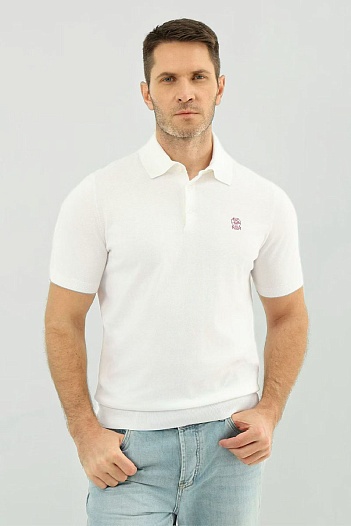 Мужское белое поло Brunello Cucinelli premium   