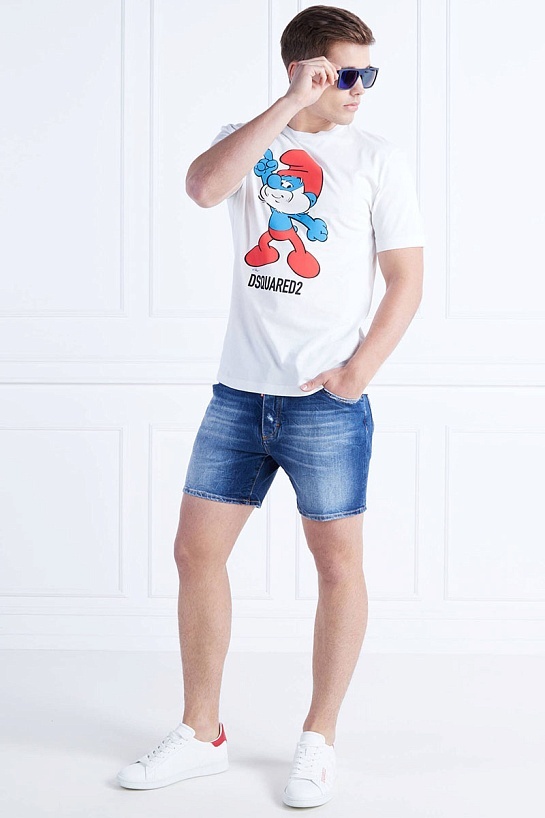 Белая футболка Dsquared2 smurfs graphic-print