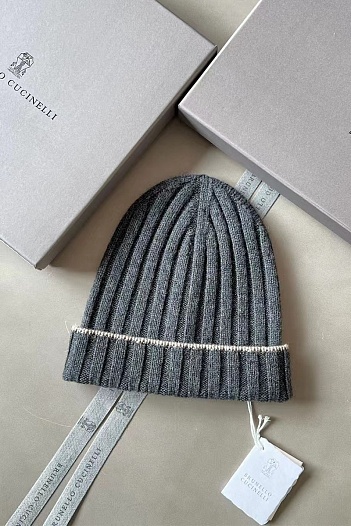 Кашемировая шапка Brunello Cucinelli Premium - Dark Grey   