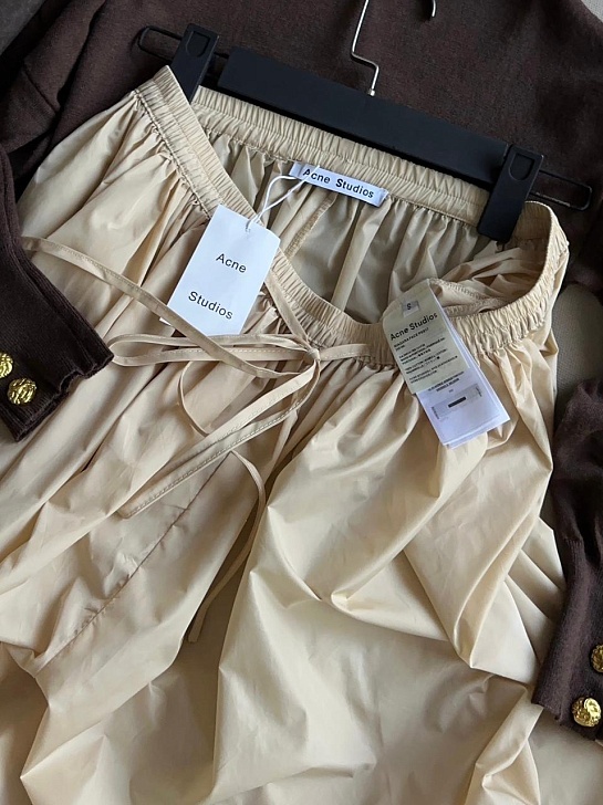 Женские штаны алладины The Acne Studio бежевого цвета