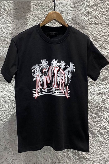 Чёрная оверсайз футболка Amiri Varsity Palms   