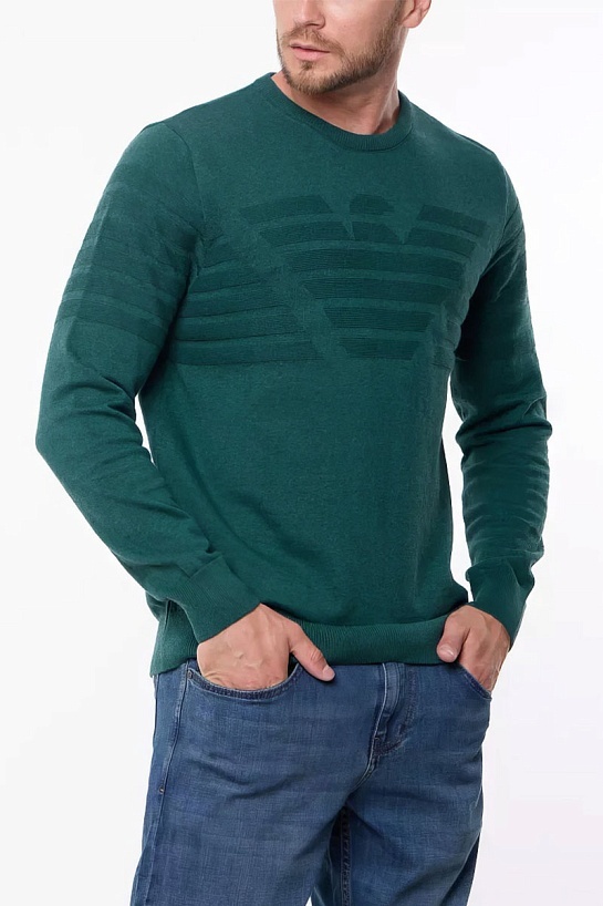 Мужской зелёный джемпер Emporio Armani