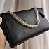 Женская чёрная кожаная сумка Yves Saint Laurent 32x19 см