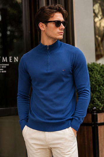 Мужской синий джемпер Tommy Hilfiger zip-up   
