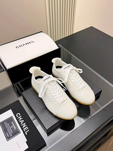 Женские кожаные кроссовки Chanel premium   