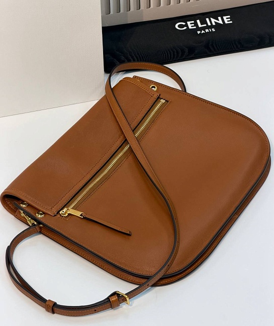 Кожаная сумка Celine Soft Triomphe Besace premium 34x25x13 см