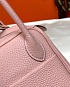 Женская кожаная сумка Hermes Lindy Premium 26x18x13 см - Pink