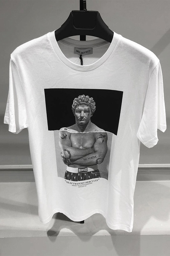Белая мужская футболка Neil Barrett "Heavyweight Hercules"