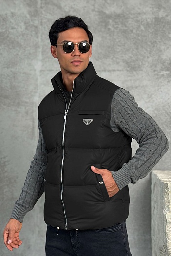 Мужской жилет Prada logo-plaque - Black   