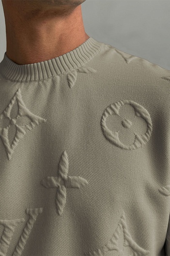 Оверсайз футболка Louis Vuitton Embossed Monogram - Beige   