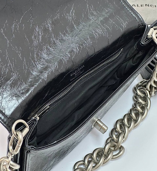 Женская сумка Balenciaga BB Soft Premium 23x14.5x4 см - Black / Silver