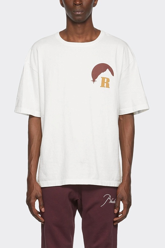 Белая оверсайз футболка Rhude Moonlight