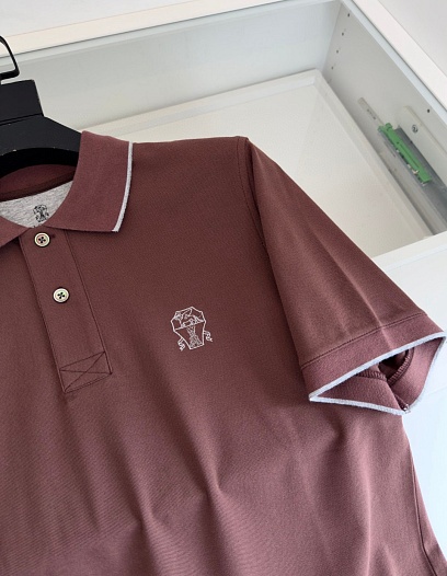 Мужское поло Brunello Cucinelli Premium - Brown   