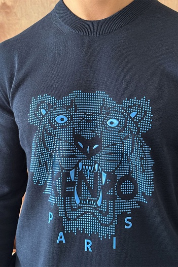 Тёмно-синий свитшот Kenzo Tiger motif   