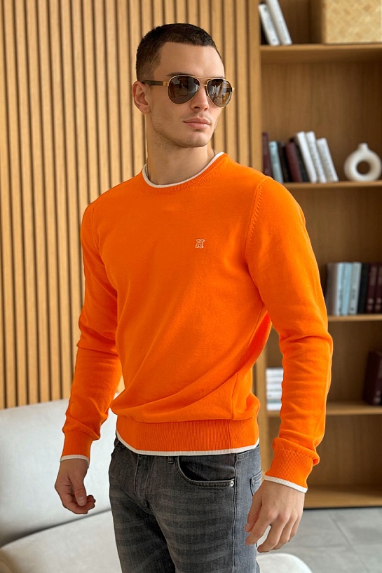 Мужской джемпер Hermes оранжевого цвета