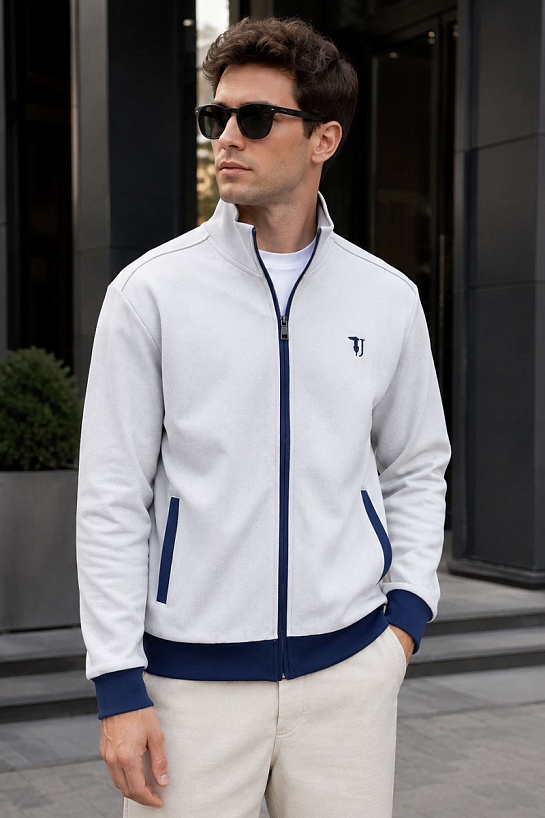 Мужская кофта Trussardi embroidered logo - White