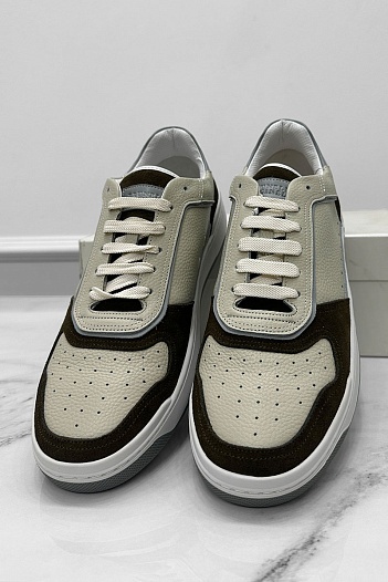 Мужские комбинированные кроссовки Brunello Cucinelli   