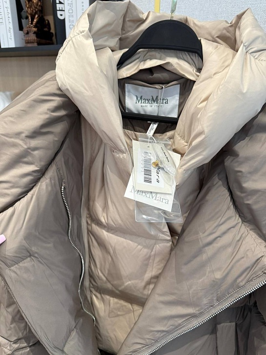 Женский пуховик с капюшоном Max Mara premium - Brown