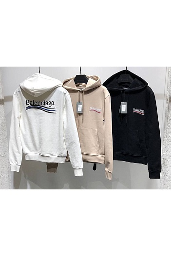Оверсайз худи Balenciaga бежевого цвета   