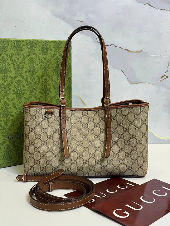 Кожаная сумка Gucci GG Emblem premium 30x19x11 см
