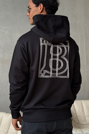 Мужское худи Burberry TB Monogram logo-embroidered - Black / White   