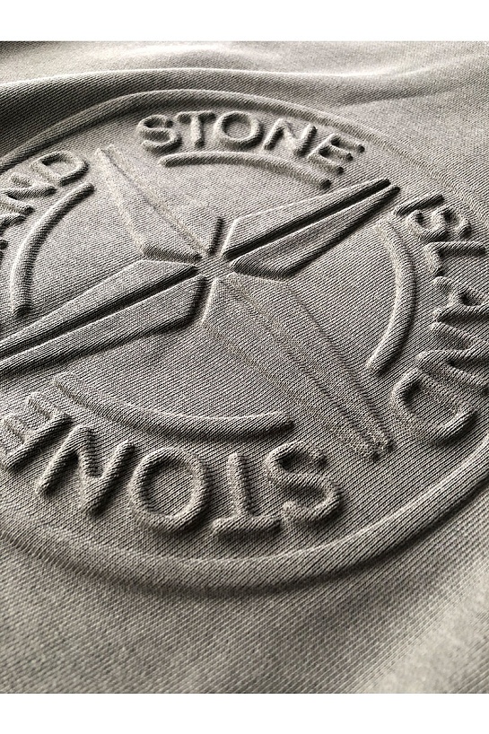 Мужской серый свитшот Stone Island с патчем на плече embossed logo