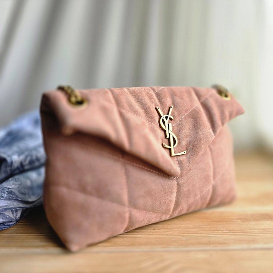 Замшевая сумка Yves Saint Laurent Lou Puffer 30x19 см