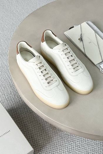 Мужские кожаные кроссовки Brunello Cucinelli Premium   