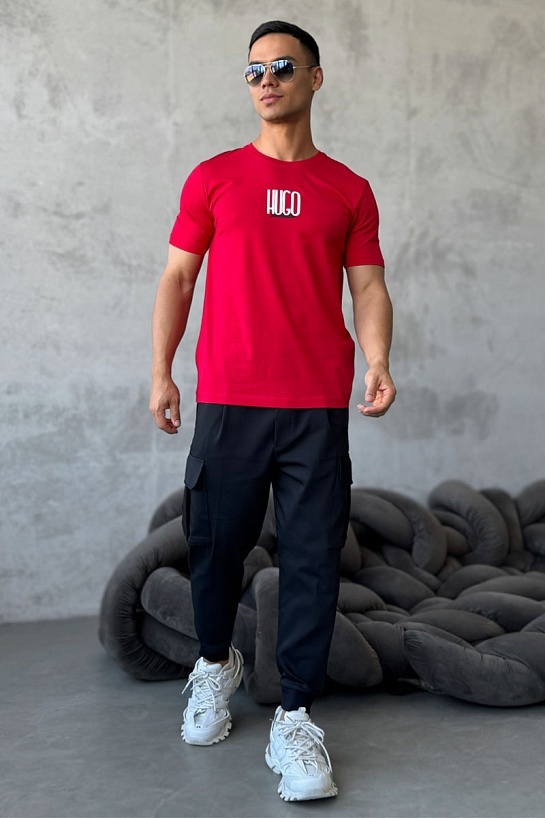 Мужская красная футболка Hugo Boss