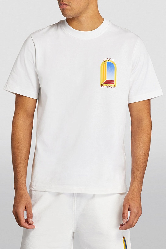 Белая футболка Casablanca L'Arche De Jour