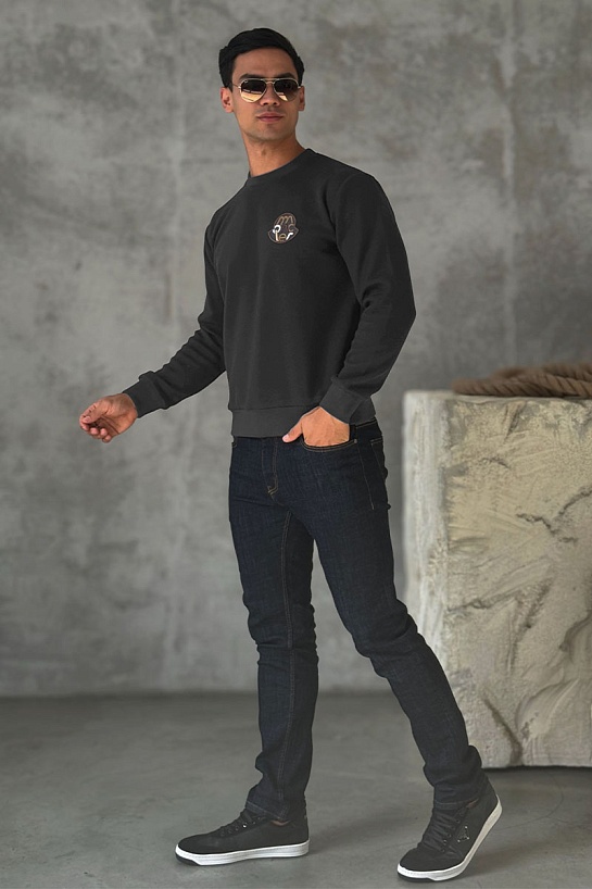 Мужской свитшот Moncler logo-patch - Grey