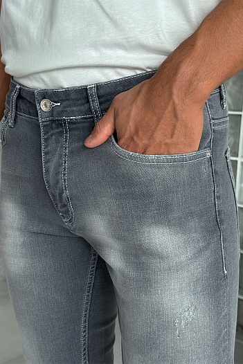 Мужские серые джинсы Dolce & Gabbana logo-plaque   