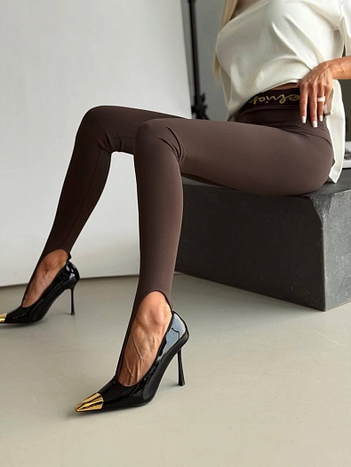 Женские леггинсы со штрипками Schiaparelli premium - Brown   