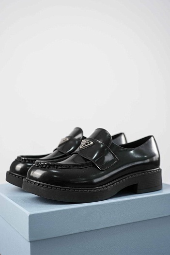 Мужские кожаные лоферы Prada premium   
