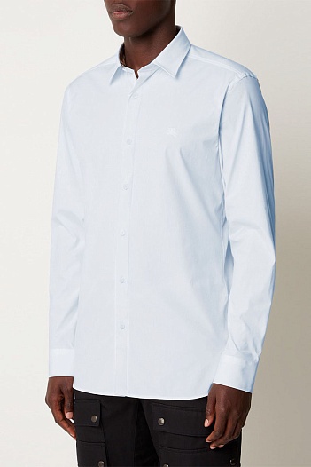 Мужская рубашка Burberry logo-embroidered - Blue   
