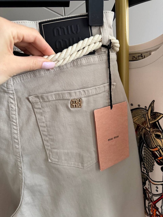 Женские джинсы серого цвета MIU MIU premium