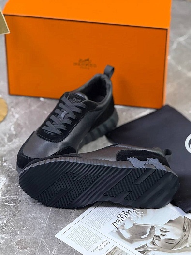 Комбинированные кроссовки Hermes Bouncing - Black   