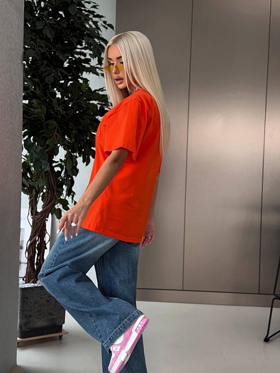 Женская оверсайз футболка Loewe premium - Orange   
