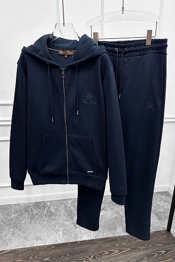 Спортивный костюм Loro Piana logo-embroidered - Navy   