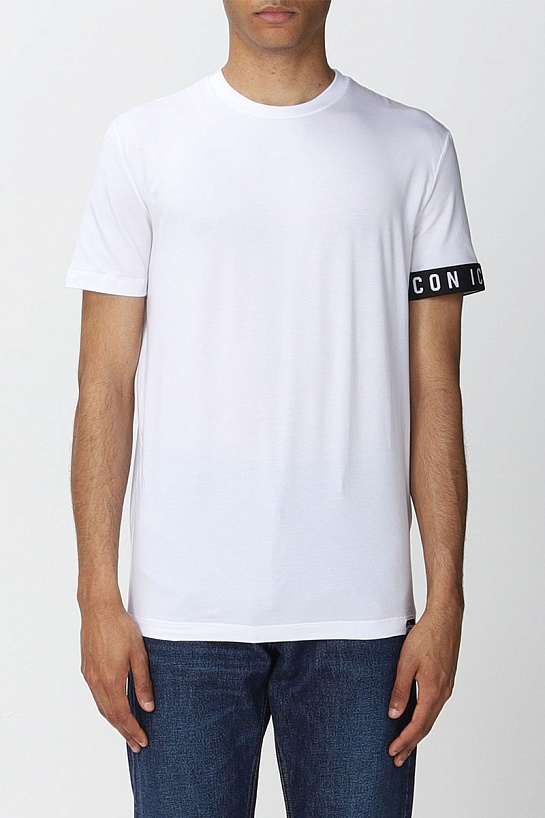 Футболка белого цвета Dsquared2 logoed band