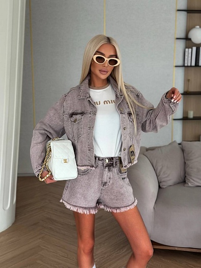 Женская джинсовая куртка MIU MIU premium   