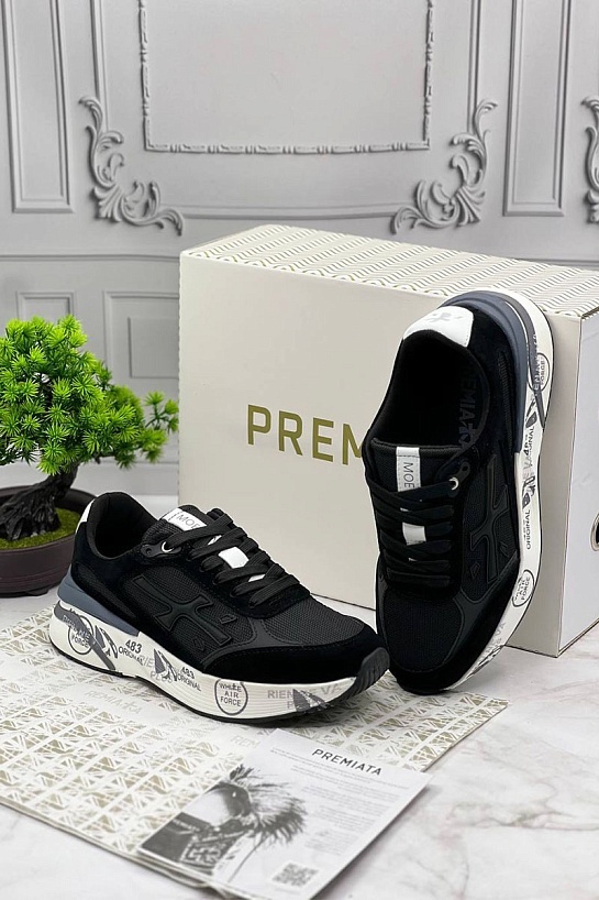 Мужские кроссовки Premiata Moe Run - Black / White