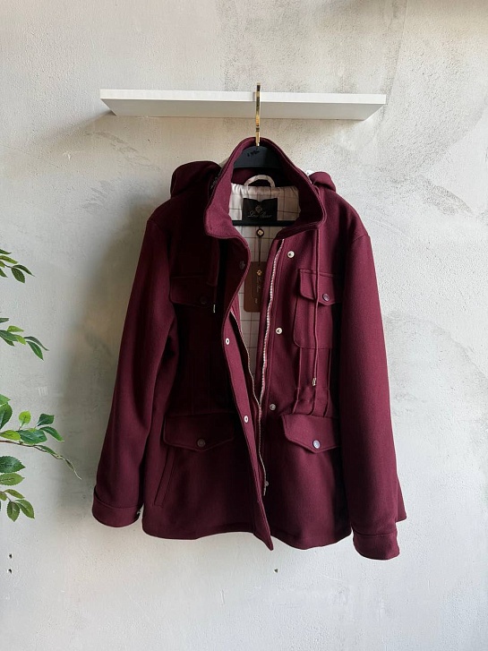 Женская бордовая куртка Loro Piana premium