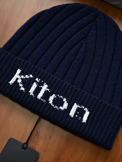 Кашемировая шапка Kiton premium - Dark Blue   