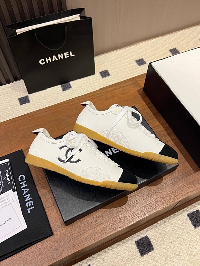 Женские кожаные кроссовки Chanel premium   